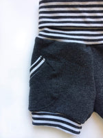 Charcoal Harem Shorts, Grow-With-Me