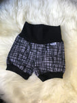 Grey Grid Harem Shorts, Grow-With-Me