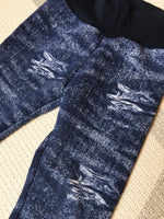 Faux Distressed Denim Leggings