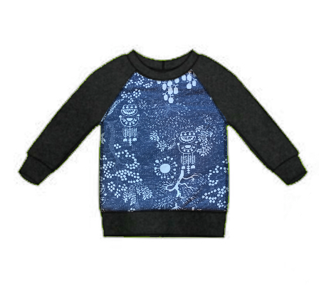 Faux Denim Raglan
